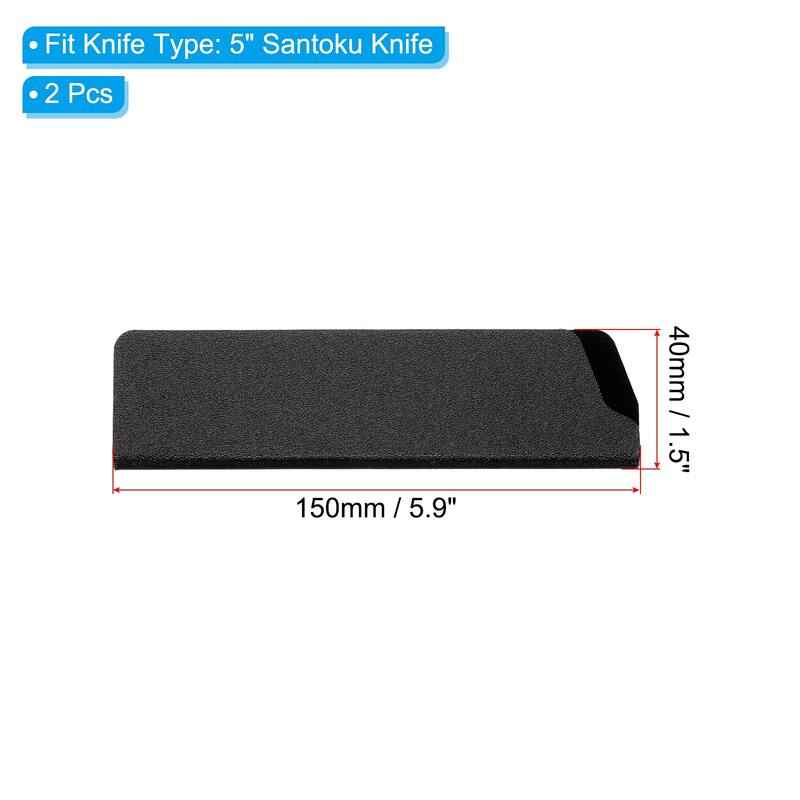 ABS Knife Cover Sleeves Edge Guard Blade Protector - Black 2 Pcs - 5" Santoku Knife
