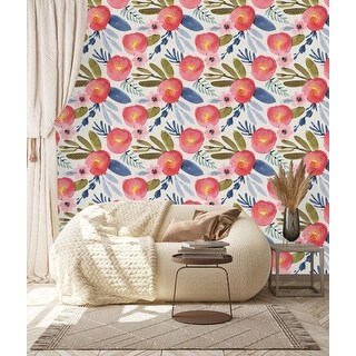 Water Colored Flowers Wallpaper Peel and Stick and Prepasted - Bed Bath ...