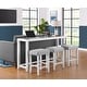 preview thumbnail 4 of 20, Cordero Wood Glass Top 72-Inch Wide Counter Height Console Bar Table and 3 Stools Set