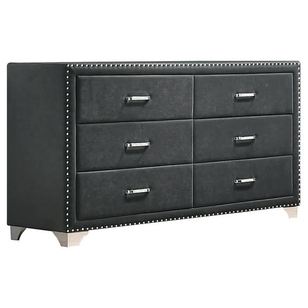 slide 2 of 22, Melody Modern Classic 6-drawer Upholstered Bedroom Dresser