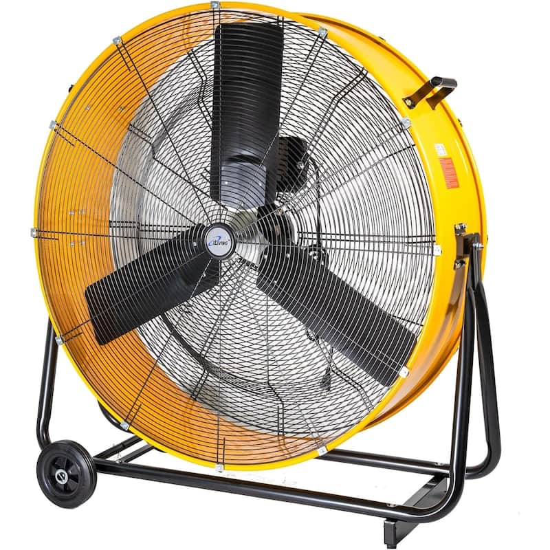 iLiving 36 Inches 16000 CFM Heavy Duty High Velocity Barrel Floor Drum Fan with DC Brushless Motor, Stepless Speed Adjustment