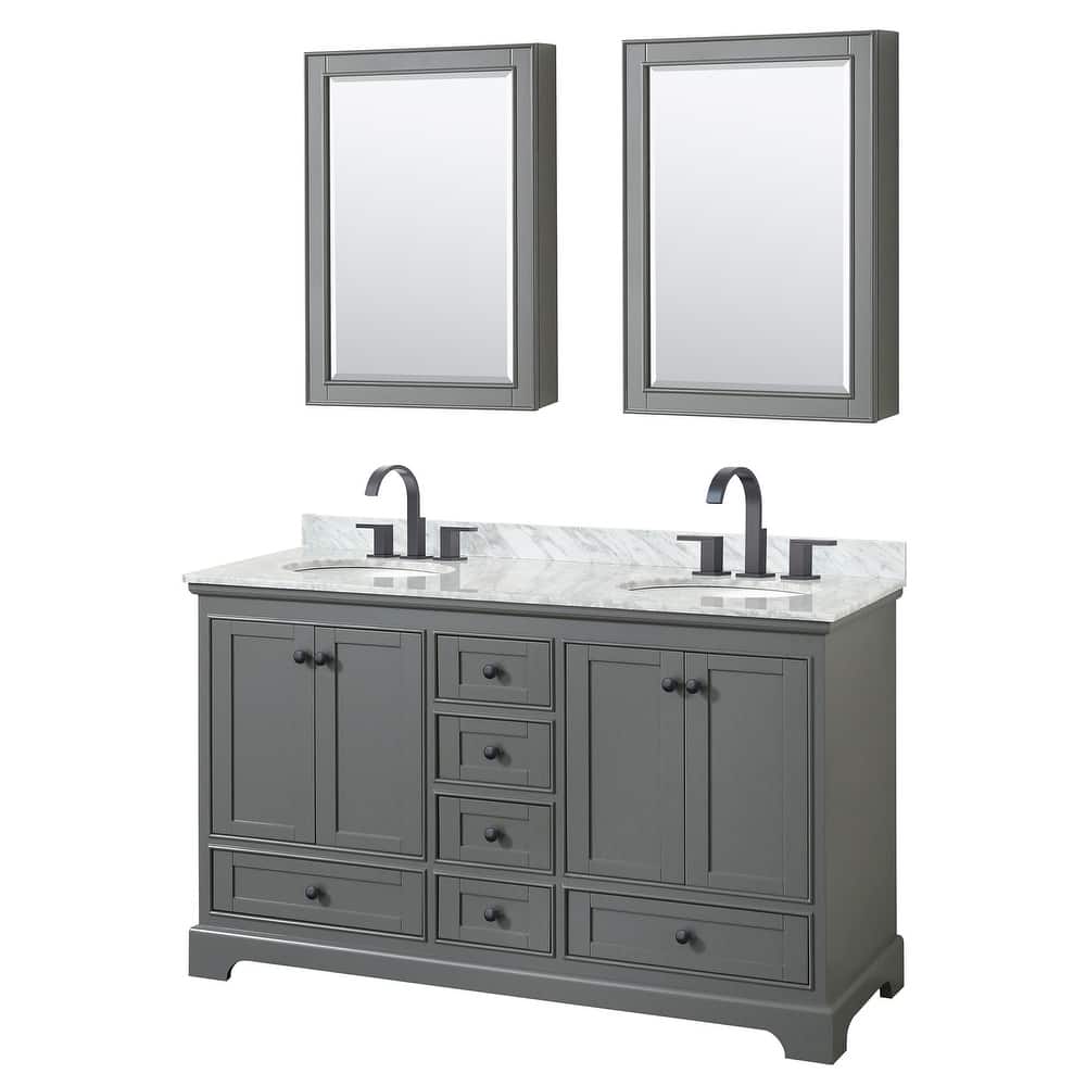 Wyndham Collection Deborah 60" Free Standing Double Vanity Set with