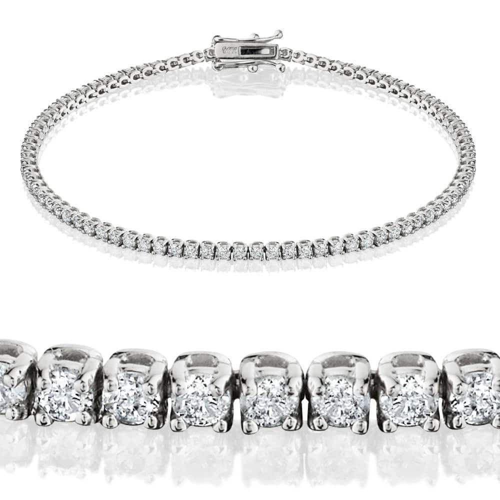 Bliss Diamond 2 cttw Lab Grown Diamond Tennis Bracelet 14 KT White Gold 7"