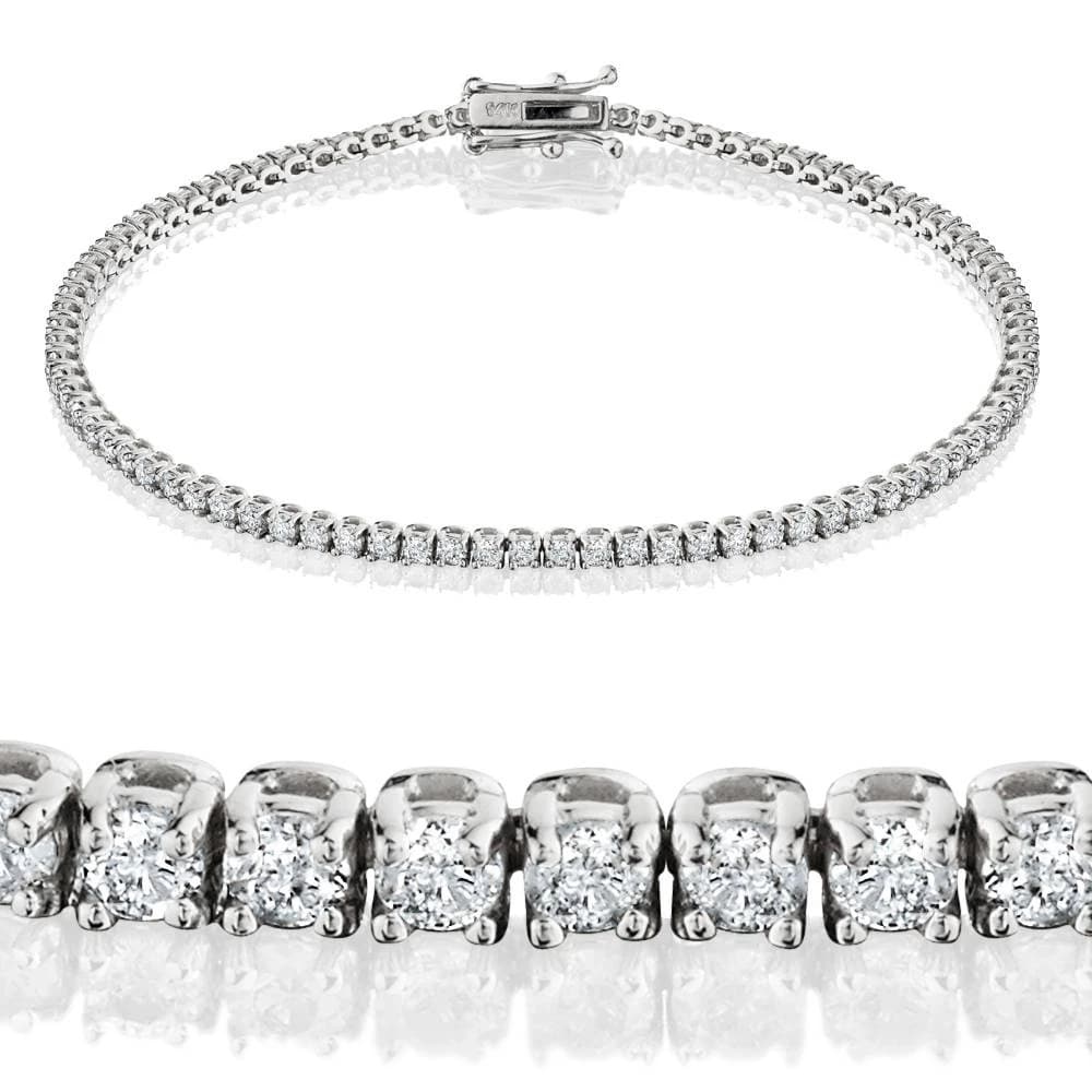 Bliss Diamond 2 cttw Lab Grown Diamond Tennis Bracelet 14 KT White Gold 7"