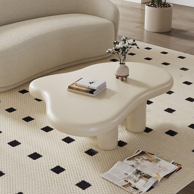 48.5 In Fiberglass Tabletop Modern Style Cloudy Shape End Table