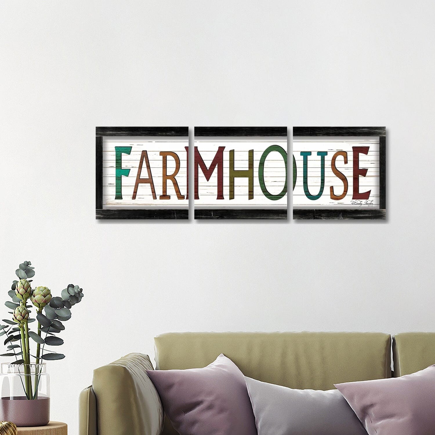 Home & Living Prints Canvas Wall Art Farmhouse Colorful by Cindy Jacobs ...