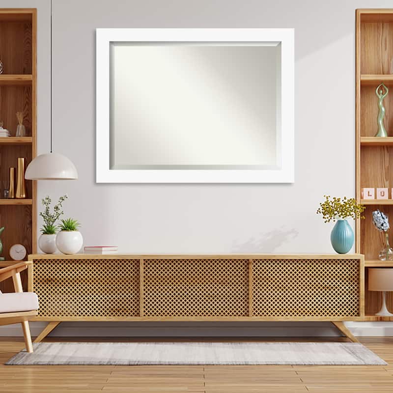 Basic Beveled Wood Framed Wall Mirror