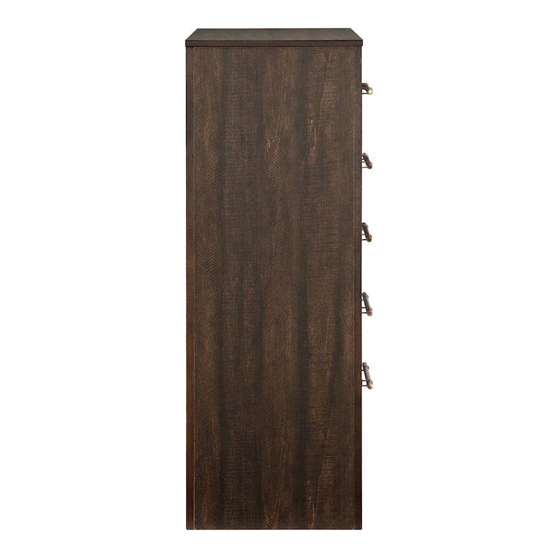 Malgan Traditional Walnut 5-Drawer Wood Vertical Dresser by Furniture of America