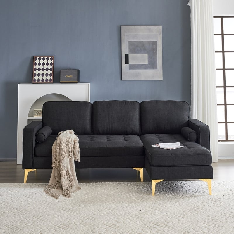 3-Seater Golden Tripod Legs Indoor Modular Sofa