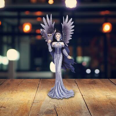 ICE ARMOR 11.5"H Purple/Grey Fairy with Owl Figurine