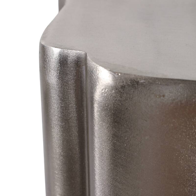 Aluminum Side Table Sculpted Base Modern Narrow Spaces Home Decor