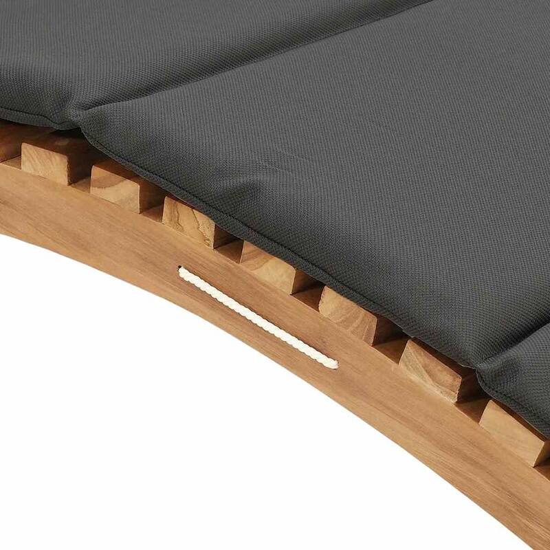 vidaXL Sun Lounger Cream white 188 x 55 x 59 cm Solid teak wood - 74.0 x 21.7 x 23.2