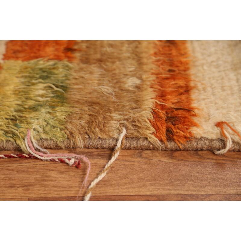 Hand Knotted Oriental 100% Wool Carpet Modern Geometric Multi-Colored Moroccan Area Rug - 8' 0'' X 5' 9''