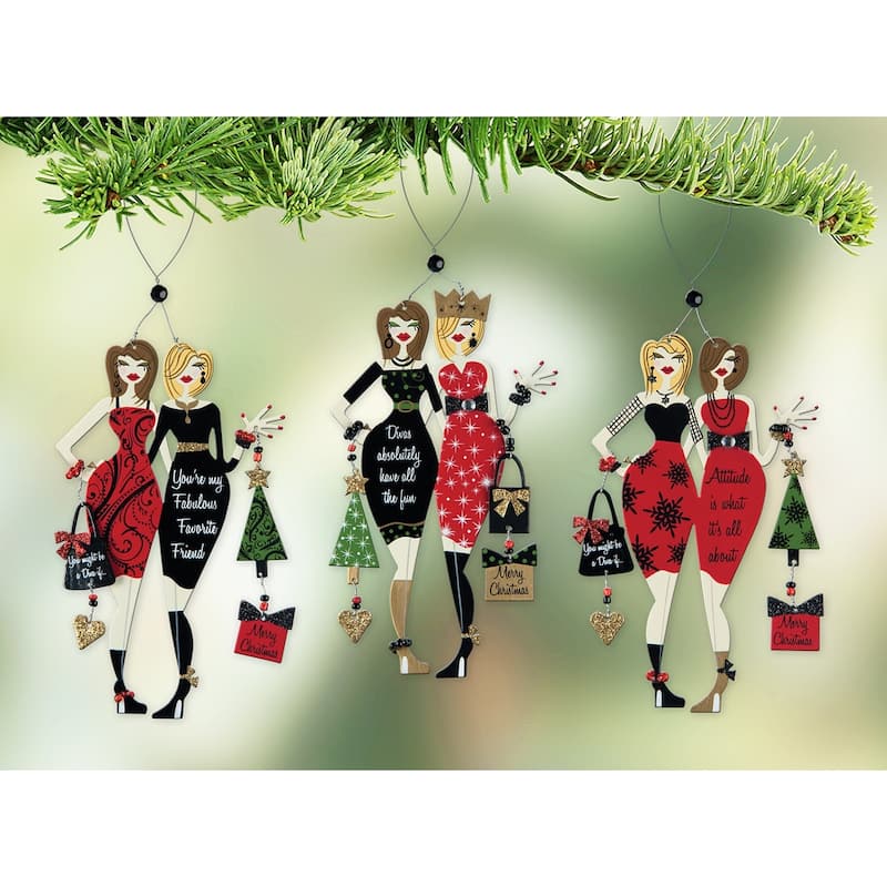 Holiday Divas Ornament, Set of 4