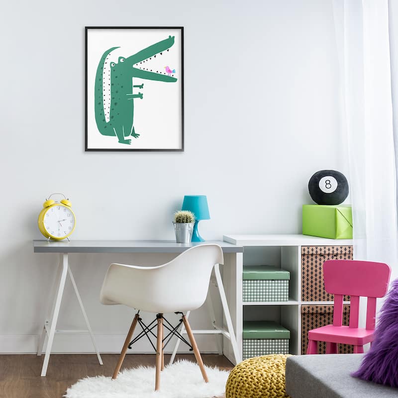 Stupell Alligator & Bird Friends Framed Giclee Art Design By Carla Daly