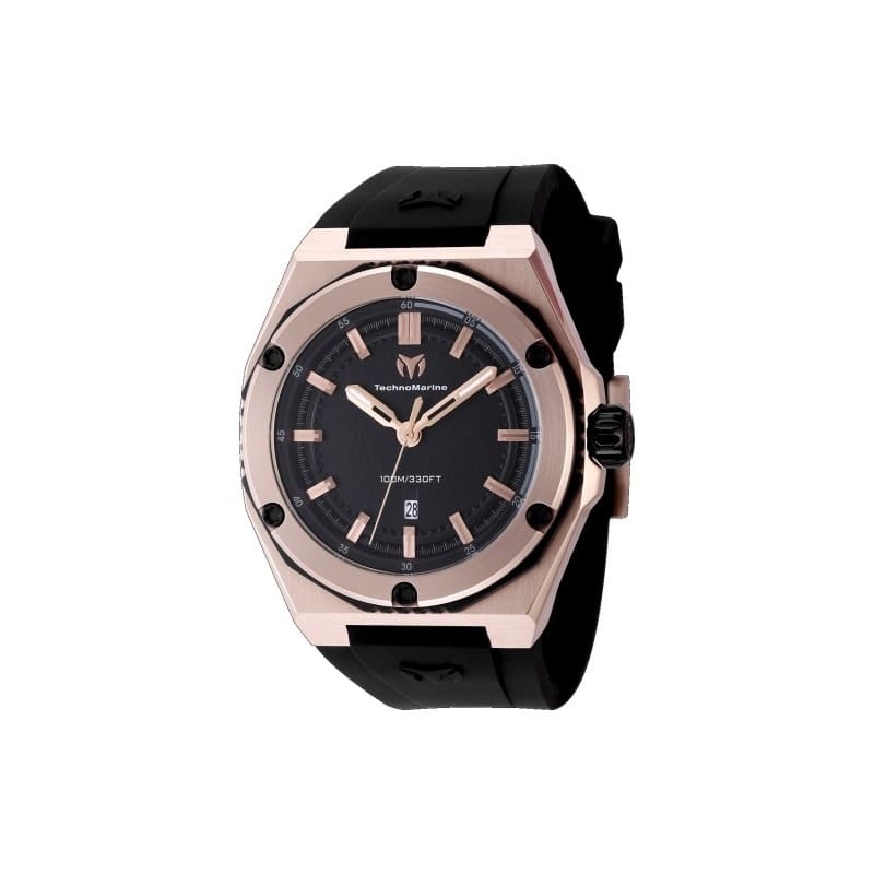 Technomarine Men's TM-416071 CORAL Quartz 3 Hand Black Dial Watch