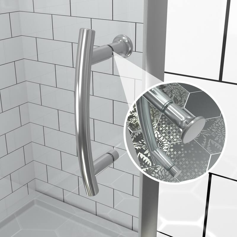 Modland 42''/48''/54''/60''W x 71''H Frameless Pivot Swing Shower Door Enclosure with 1/4" SGCC Tempered Glass Door