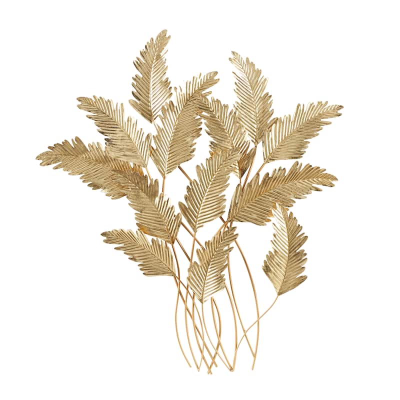 Gold Metal Layered Leaf Home Wall Decor