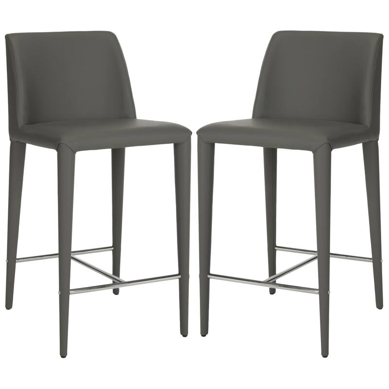 SAFAVIEH Merry Mid-Century 26-inch Black Counter Stool (Set of 2) - 22.6" x 17.4" x 36.2" - 23Wx17Dx36H