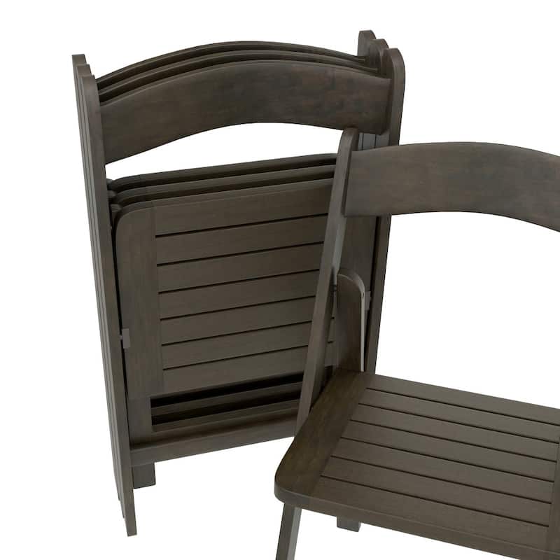 4PK Comm. Grade Solid Wood Portable Folding Dining Chair - 17.5"W x 18"D x 31.25"H