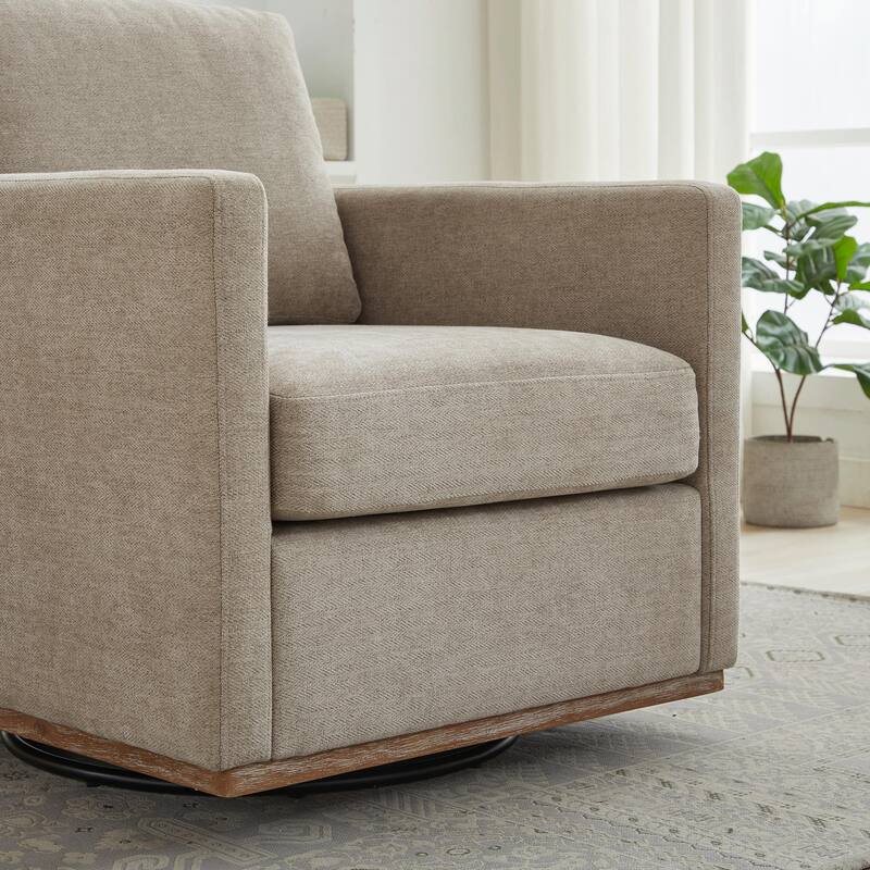 30.7"W Square Swivel Accent Chair, 360° Club Lounge Armchair