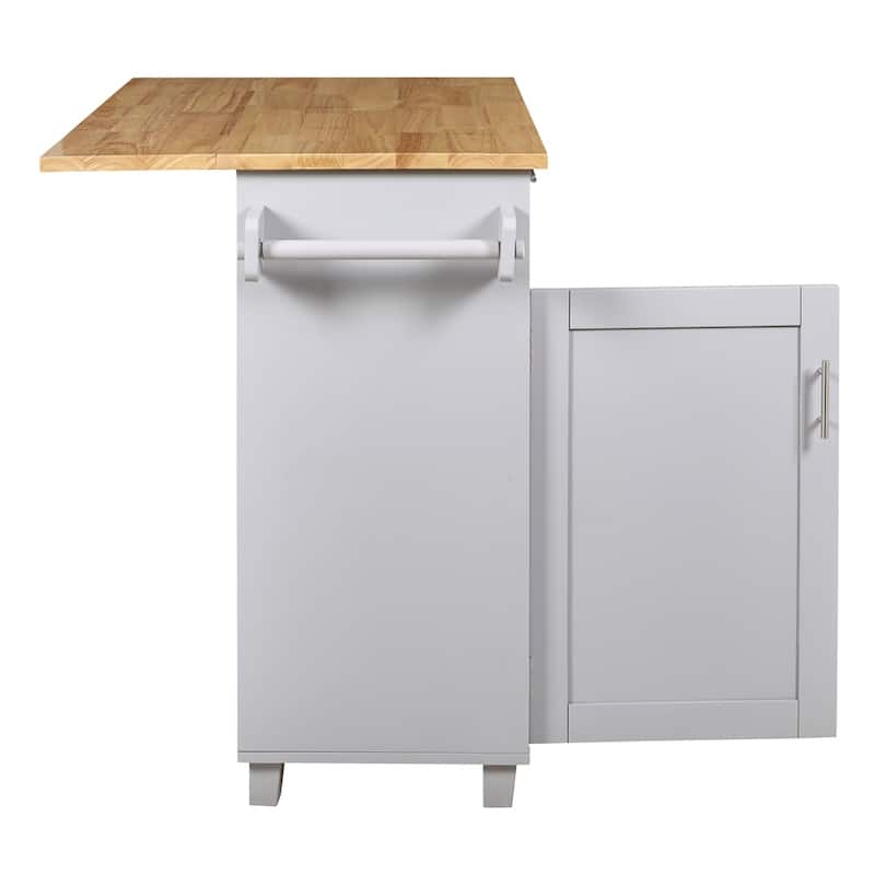 Rolling Kitchen Cart with Adjustable Shelf Tower Rack and Rubber Top