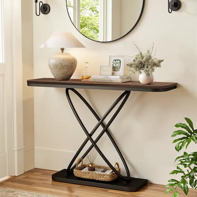 47.4" Industrial Console Table for Entryway Sofa Table - 47.4"L x 14"W x 32.8"H