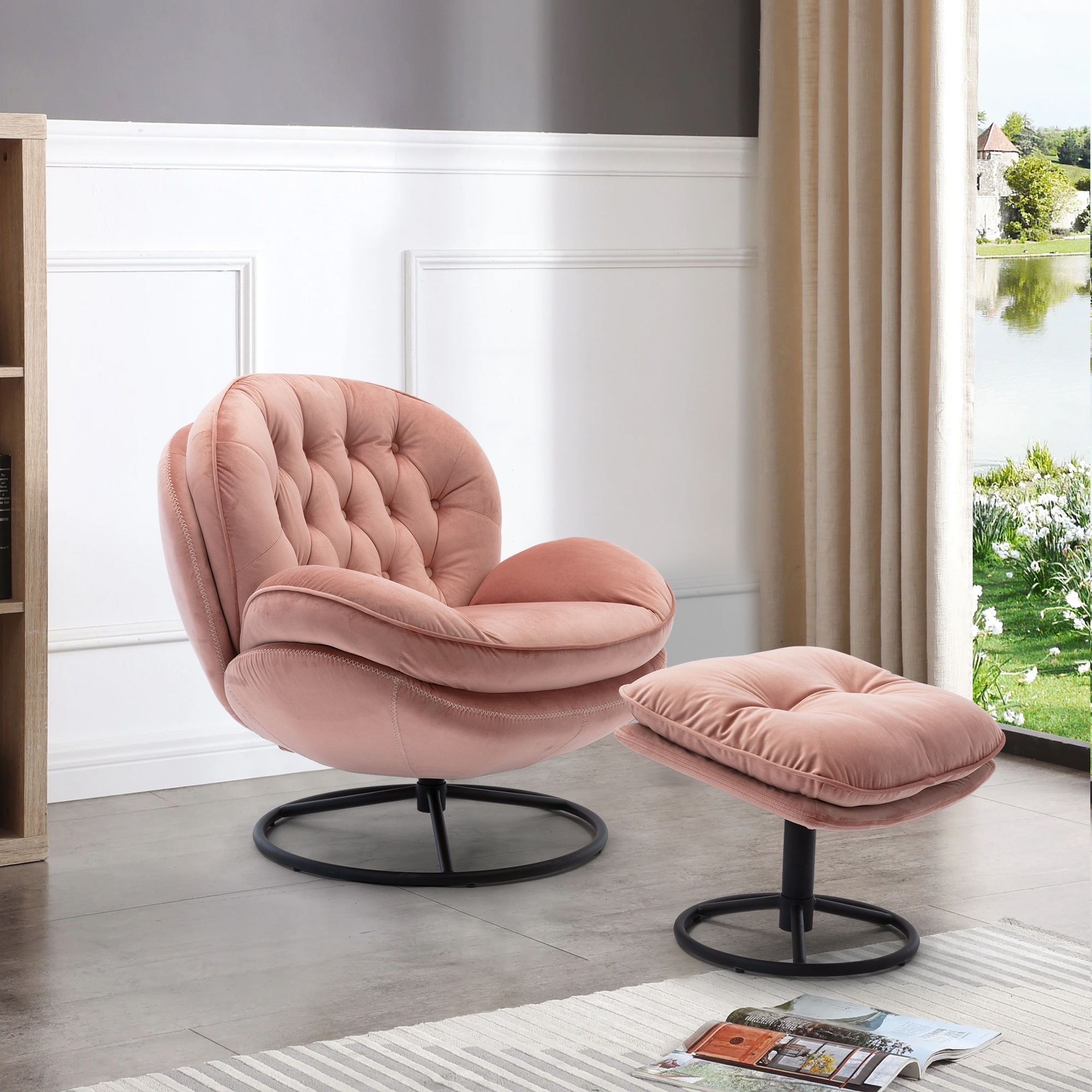 Pink glider and best sale ottoman set