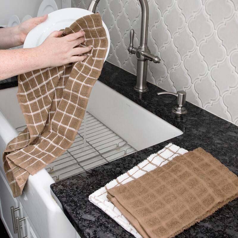 Ritz 3-Pack Terry Check Kitchen Towel and 6-Pack Terry Check Dish Cloth Set