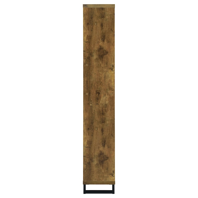Delwin 71-inch 10-compartment Bookshelf Rustic Nutmeg - 34.75" x 11.50" x 70.75"