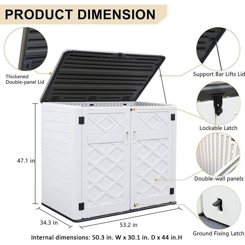Outdoor Resin Deck Box Storage Shed for Garden,Patios,Backyards,Tools