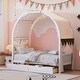 preview thumbnail 10 of 19, Twin Size Bed With Arched Roof and 2 Drawers White