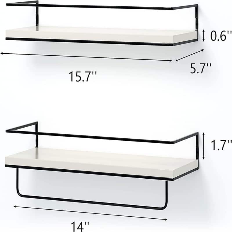 Floating Shelves Set of 2 - 16.8"D x 6.7"W x 3.9"H