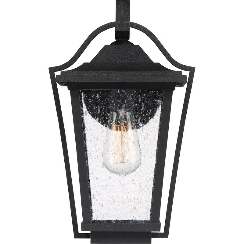 Darius 1-Light Outdoor Wall Lantern in Earth Black