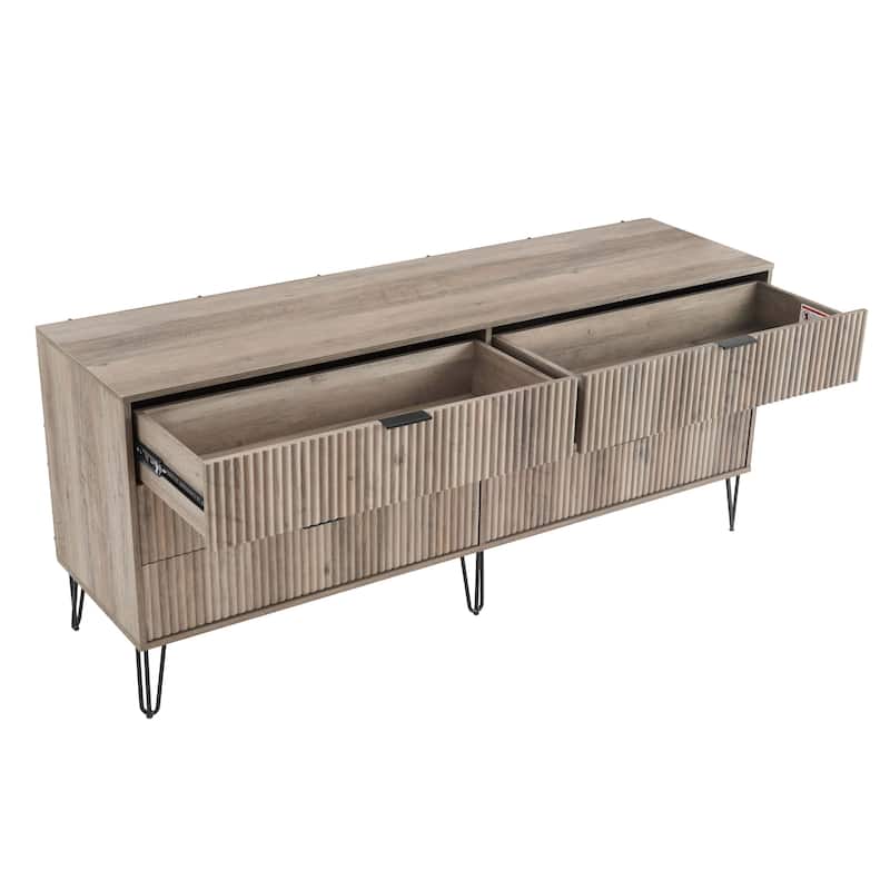 Manhattan Comfort Dumbo Modern 6-Drawer Double Low Dresser.