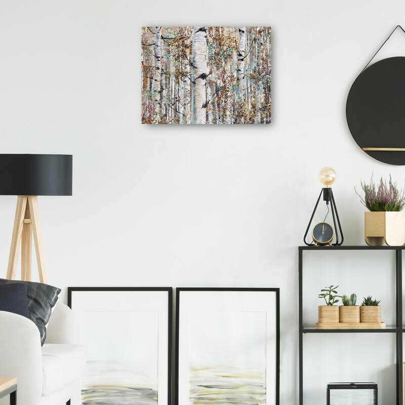 Jeweled Birches By Studio Arts Canvas Art Print