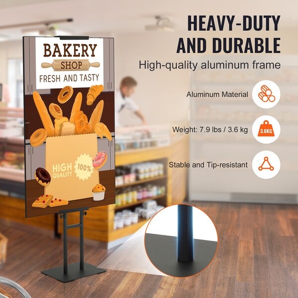 Poster Stand with Shock-absorbing Base for Display, for Board and