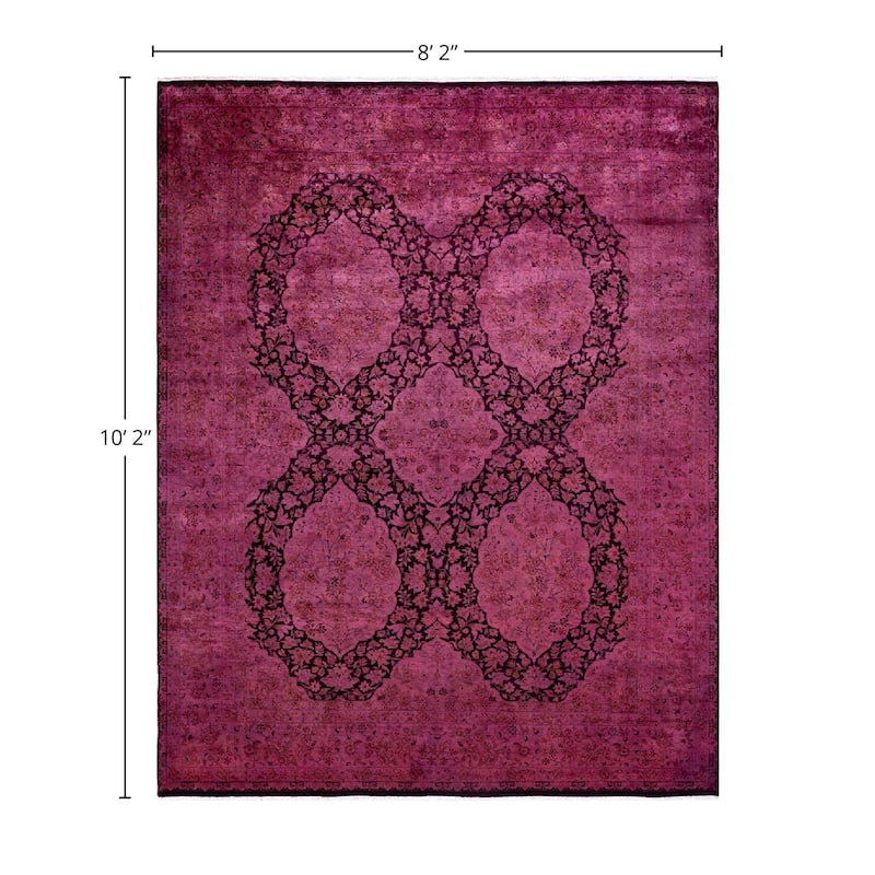 Overdyed, One-of-a-Kind Hand-Knotted Area Rug - Pink - 8' 2" x 10' 2"