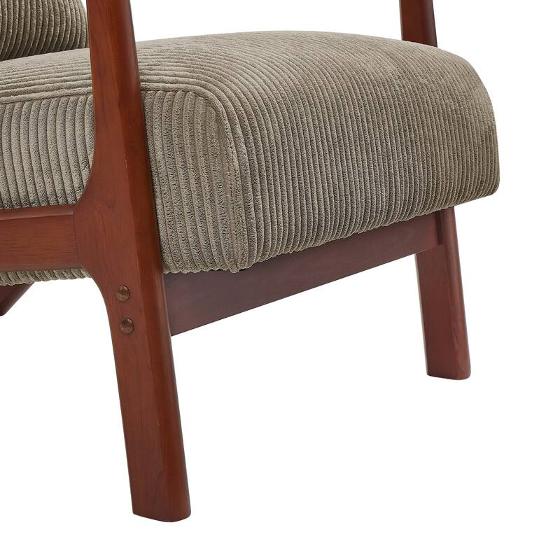 Lounge Chair with Wooden Frame - 32.25" D x 26" W x 30.5" H