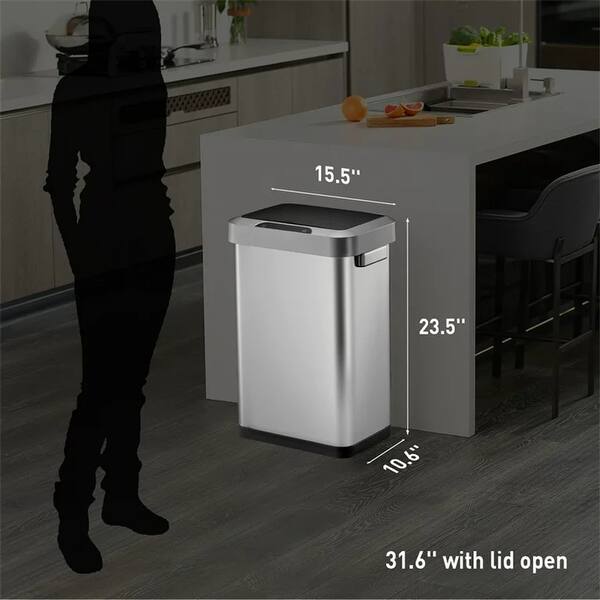 11.9 Gallon Brushed Stainless Steel Motion Sensor Trash Can Bed Bath & Beyond 39070851