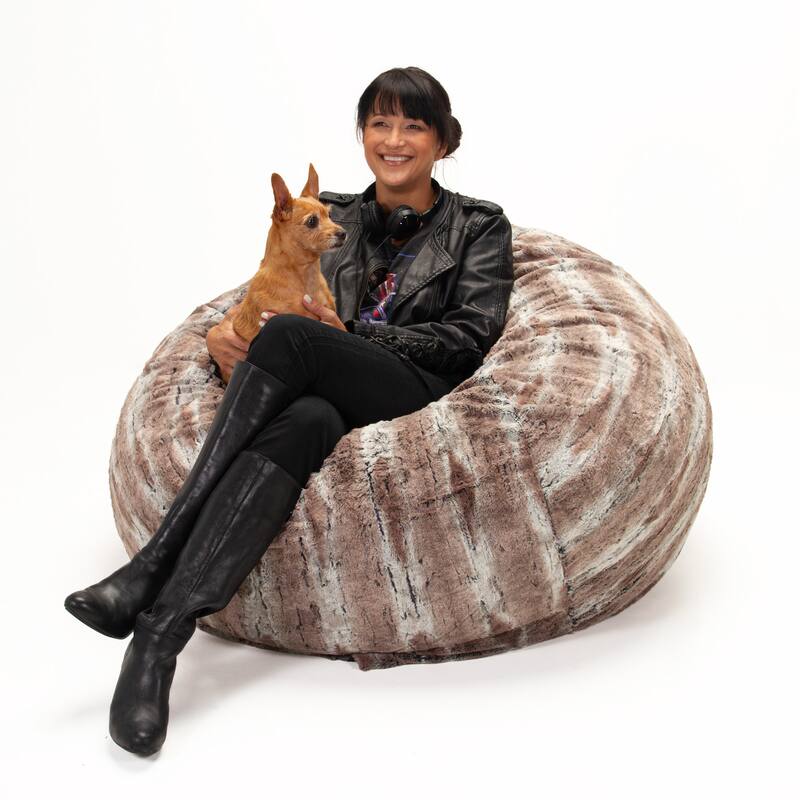 Jaxx 4' Foot Large Bean Bag Chair and Lounger for Teens and Young Adults - Luxe Faux Synthetic Fur