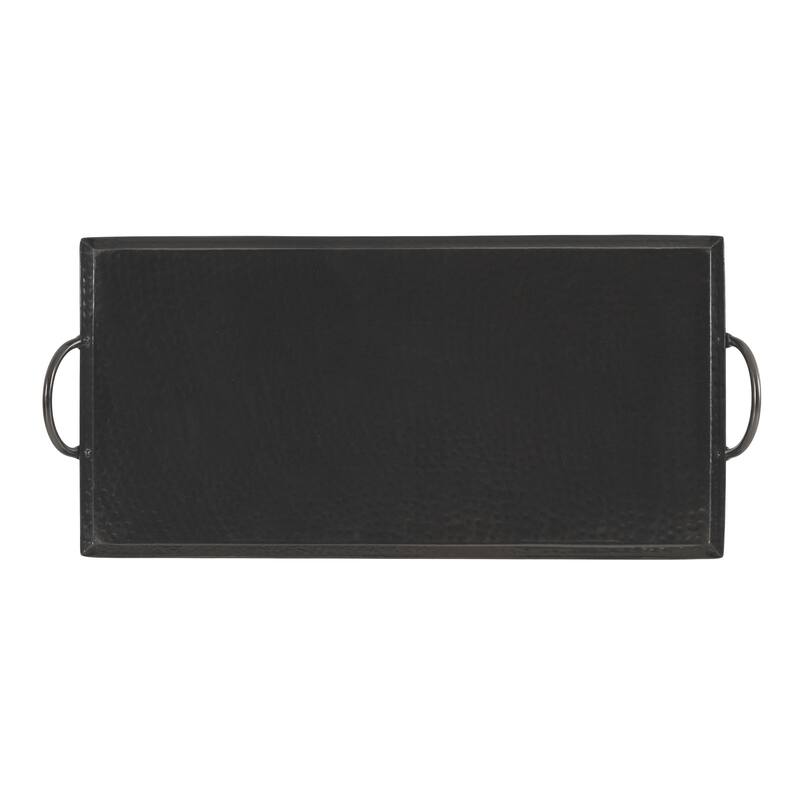 Kate and Laurel Sanzo Hammered Rectangle Metal Tray