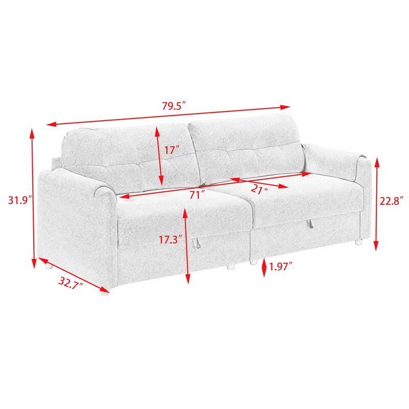 80-inch Light Grey Teddy Sofa for Versatile Use