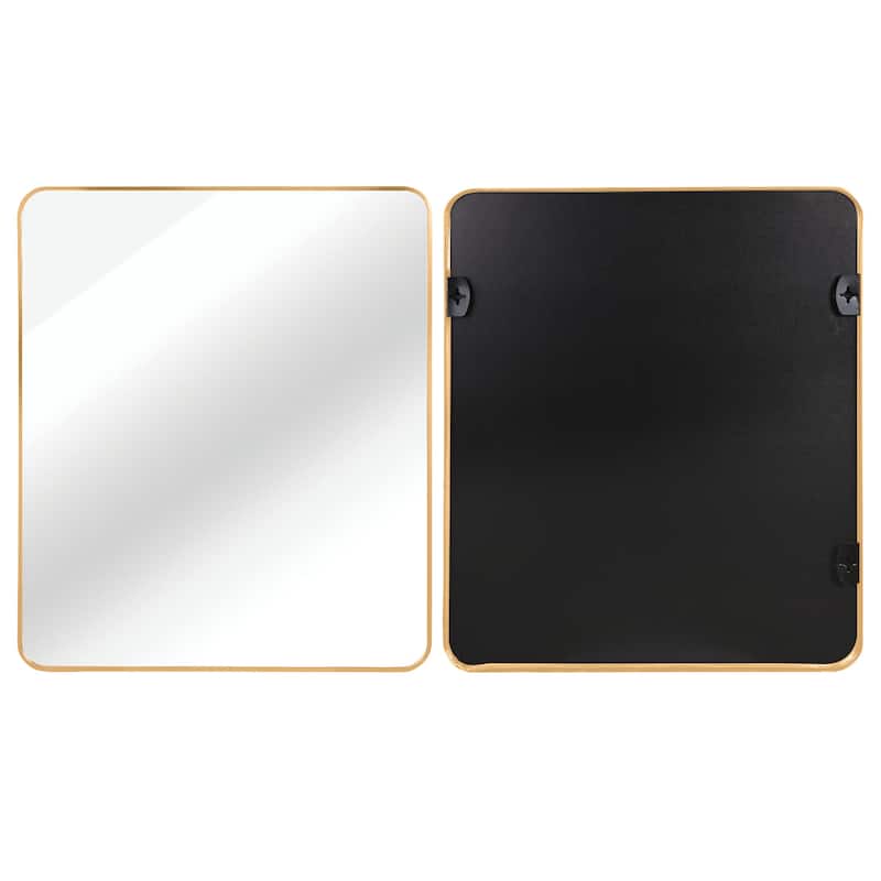 Rectangular Bathroom Wall Mirror with Aluminum Frame,Hooks and Screws