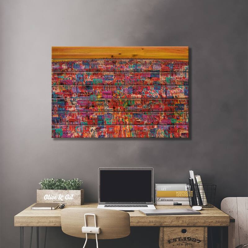 World Turning Again Print On Wood by Adam Bogusz - Multi-Color