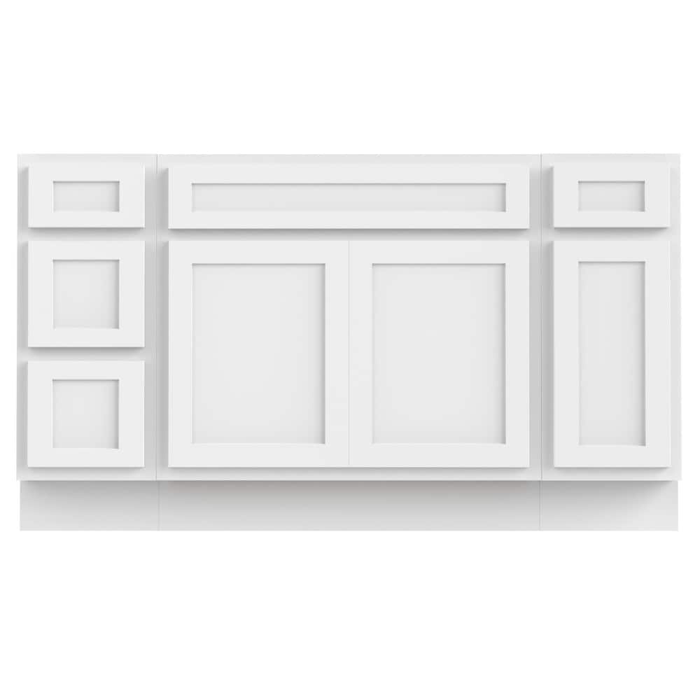 Vanity Art 54" Oak Freestanding Bathroom Vanity Cabinet without Top