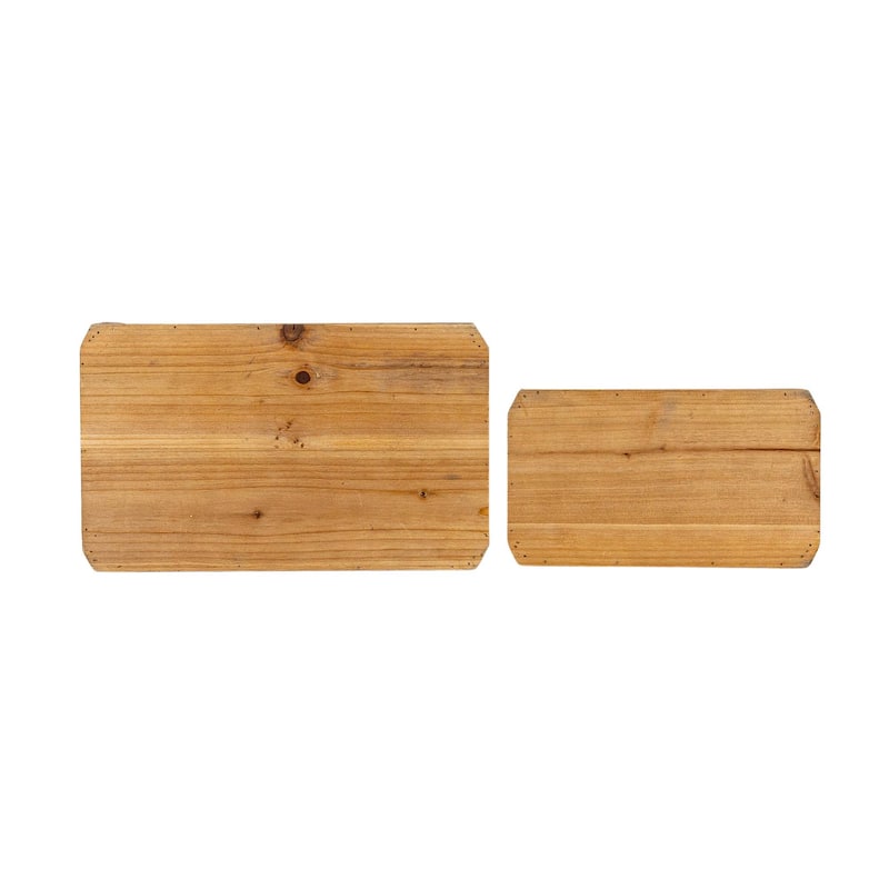 Foreside Home & Garden Set of 2 Lantern Trays - 14 x 8.75 x 13.5"H, 11 x 6.25 x 10"H