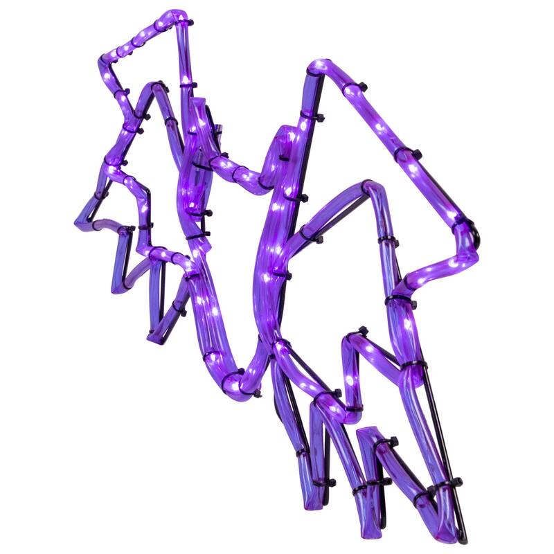 23.5" LED Lighted Purple Bat 4 Function Halloween Window Silhouette