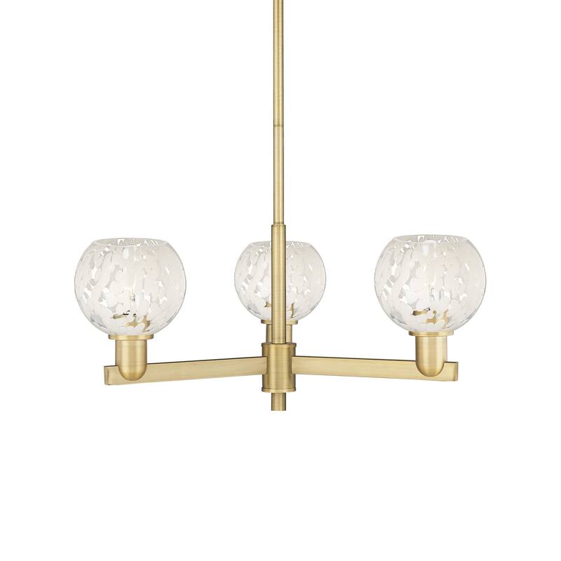 Innovations Lighting 716-3CR-10-28 White Mouchette Chandelier White - Brushed Brass / White Mouchette