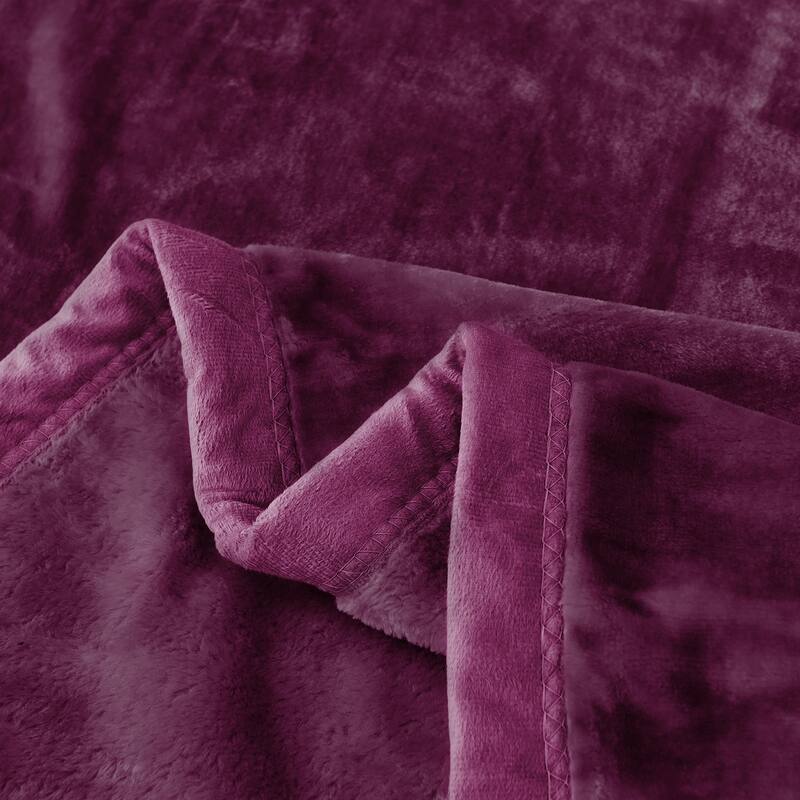 Thicken Reversible Solid Mink Fleece Blanket Fuzzy Cozy Bed Blanket for Couch Camping